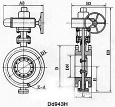 D43H三偏心硬密封蝶閥|D343H三偏心金屬硬密封蝶閥結構圖片